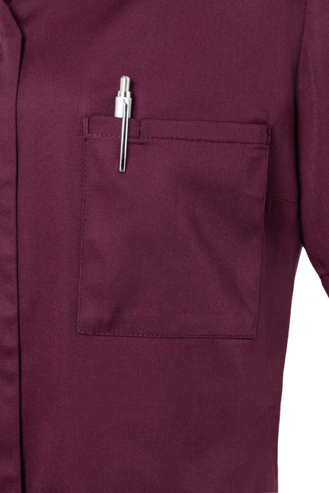 KARLOWSKY Essential | Damen Kurzarm-Kasack (aubergine) KS63